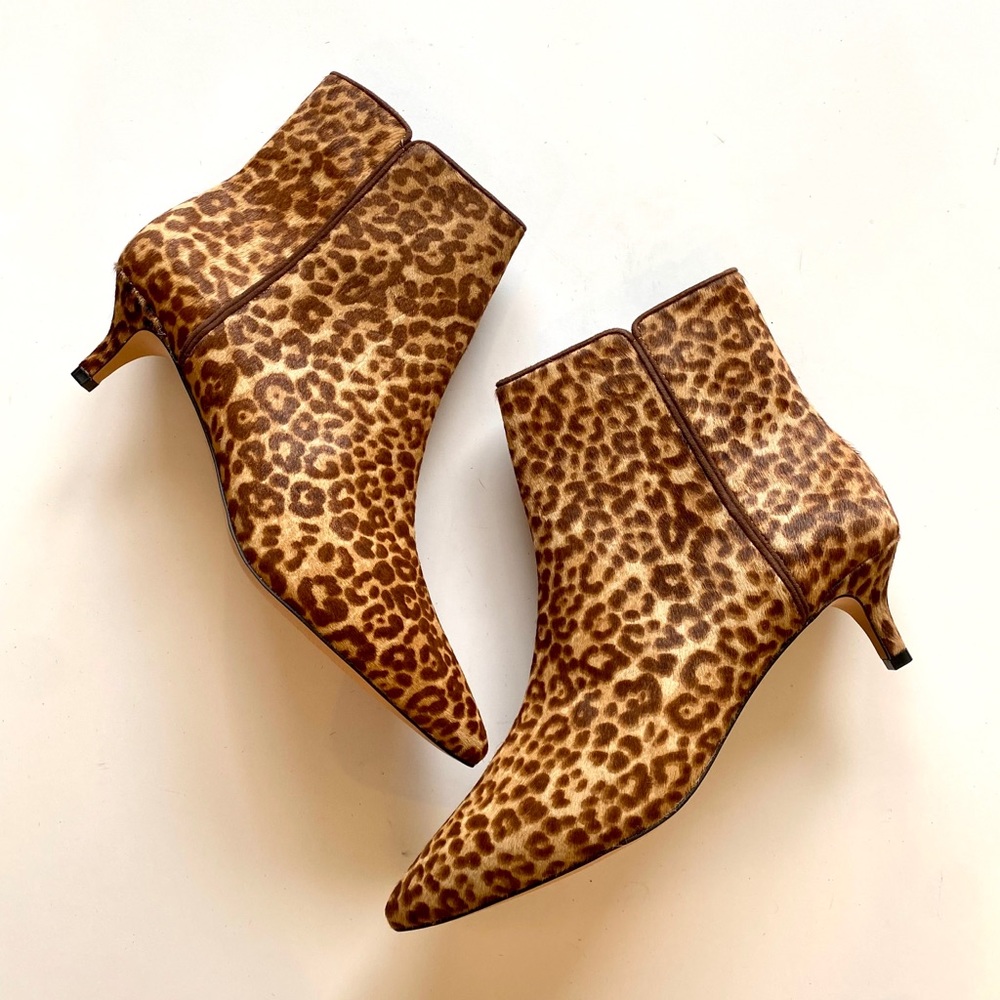 J. Crew Fiona Ankle Boots in Leopard Calf Hair